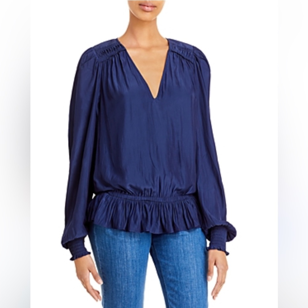 Ramy Brook Melissa V-Neck Ruffled Top - Size XS